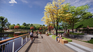 河畔漫步道景观效果图