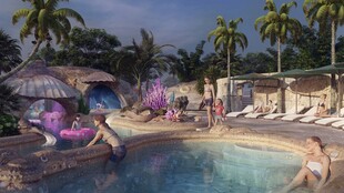 泳池畔的休闲度假时光