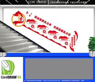 就业保障楼道文化墙