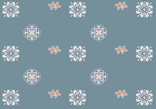 清新花卉几何图案背景