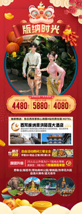 新年春节云西双版纳旅游海报
