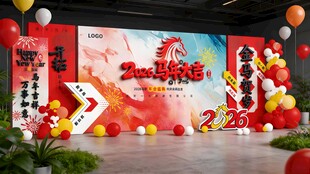 马年主题活动场景布置