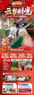 新年春节云西双版纳旅游海报
