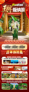 新年春节云西双版纳旅游海报