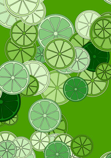绿色柠檬切片背景图案