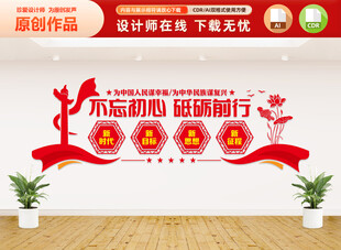不忘初心砥砺前行文化墙