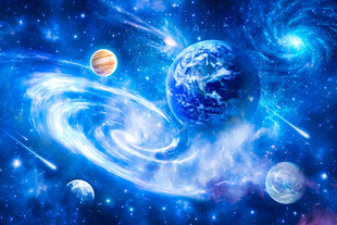 宇宙漩涡外太空星球银河星空背景