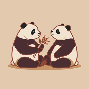 大熊猫剪影