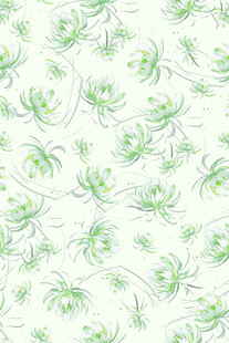 清新绿花卉图案背景