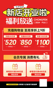 新店开业福利海报