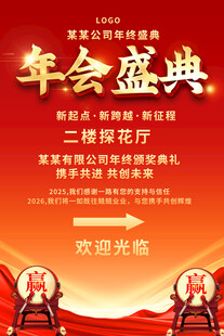 年会盛典指示牌海报