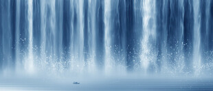 流水生财瀑布山水背景图