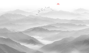 水墨山水群山背景图