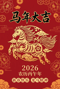 2026马年春节喜庆装饰图