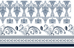 青花瓷复古花纹装饰图案设计