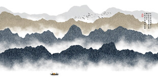 水墨山水抽象画