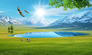 蓝天白云大草原