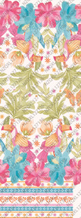 多彩花卉条纹图案设计