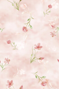 粉色花卉水彩无缝图案
