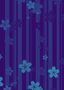 紫色条纹底蓝色花朵图案