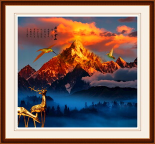 日照金山山水画