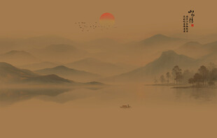 古风背景山水画