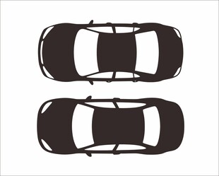 俯视视角双车轮廓图