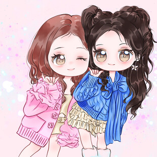 可爱双马尾女孩时尚装扮