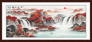 旭日东升国画山水画