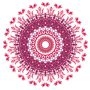 圆形红色装饰花纹