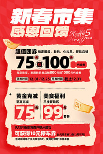 新春市集感恩回馈促销海报