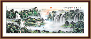 八方聚财山水画