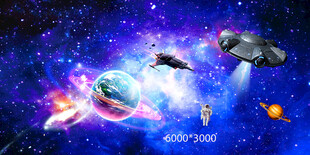 星际飞船在浩瀚宇宙飞行