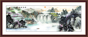 国画江山如画山水画