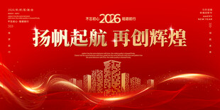 2026年会扬帆起航主题背景