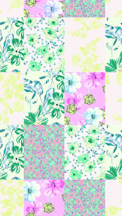 花卉拼接图案背景