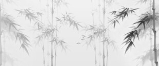 国画水墨竹影