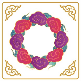 玫瑰环形图案装饰元素