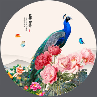 孔雀牡丹图