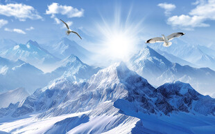 珠峰雪山背景墙