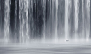 水墨瀑布山水幕墙