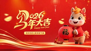 2026马年展板背景合层