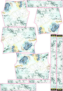 花卉图案服装裁片设计图