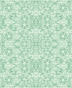 淡绿色几何花纹背景图案梅花纹