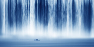 高山流水瀑布山水图