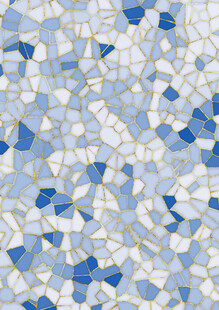 蓝白碎瓷片马赛克图案