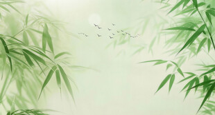 竹影灯箱国画水墨竹子