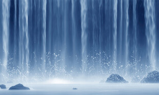 高山流水瀑布山水幕墙