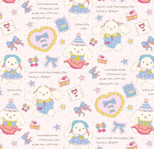 可爱卡通图案无缝背景图