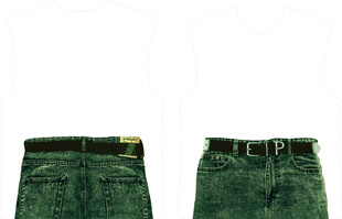 绿色牛仔短裤展示